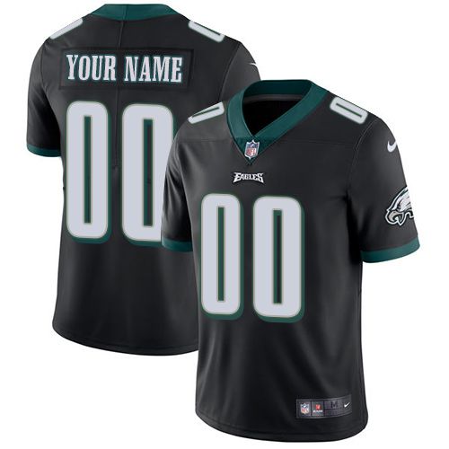 2019 NFL Youth Nike Philadelphia Eagles Alternate Black Customized Vapor jersey->customized nfl jersey->Custom Jersey